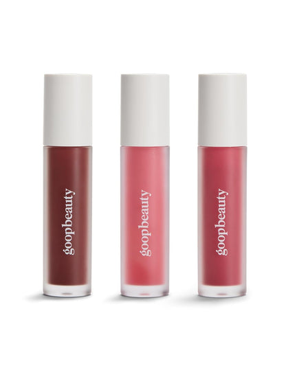 goop Beauty Hydra-Barrier Gel Gloss Set of 3 | Hydrating Lip Gloss to Moisturize & Plump Lips | Hyaluronic Acid & Vitamin E | Glaze, Blossom, and Spice | 0.13 oz each