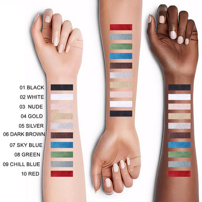 evpct 1Pcs Nude Color Gel Glitter Eyeliner Pencils Set for Women Waterline Waterproof Smudge Proof lapiz de ojos delineador de ojos contra el agua Eye Liner Makeup,03# Nude