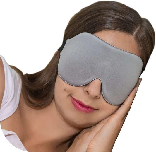 ComfyMed® Sleep Mask CM-EM17 - Best Night and Travel 3D Eye Mask for Men and Women (Grey)