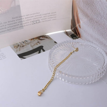 Heart Jacket Earring for Women Gold Love Heart Stud Earring Long Chain Drop Earring Tiny Crystal Star Earring Vintage Chain Link Earring Jewelry for Girls Gifts