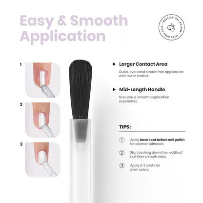 Beetles 2 in 1 Nail Strengthener Polish 1Pcs 15ml Pearl White Nail Polish-Fast Drying & Long Lasting Nail Polish Pearlescent Sheen Nail Lacquer Shimmer Art Effect for Nail Salon-Quality Results