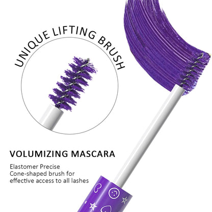 Colored Mascara for Eyelashes Set,Colorful Waterproof Mascara for eyelashes Long lasting Charming Voluminous for Women Halloween Eye Makeup (1Pcs 08#Purple, F)