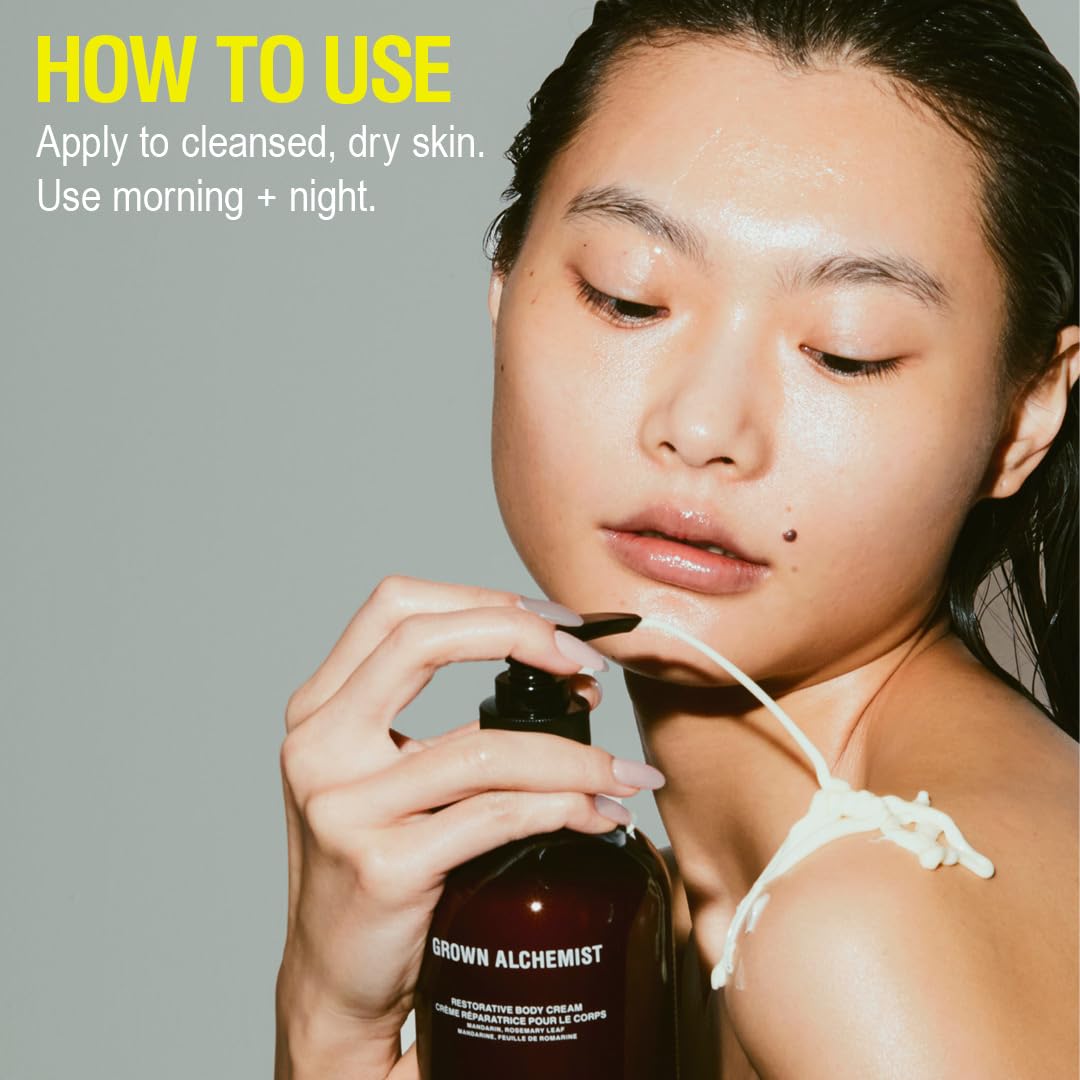 Grown Alchemist Restorative Body Cream. Hydration Blend of Shea Butter, Jojoba Oil and Vitamin E, Nourishing Moisturizer, Repairs and Balances Dry Skin (500mL)