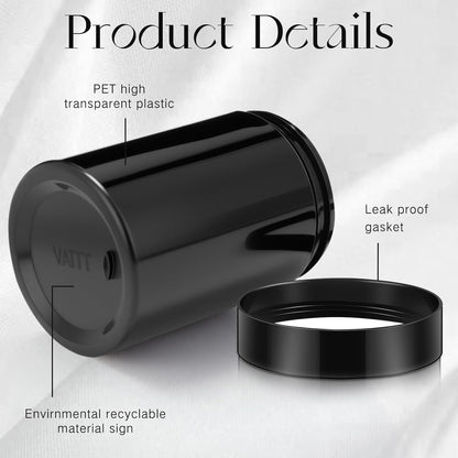 SATINIOR 24 Pieces Empty Clear Plastic Jars with Lids Round Storage Containers Wide Mouth for Beauty Product Cosmetic Cream Lotion Liquid Butter Craft and Food(Black,16 oz)