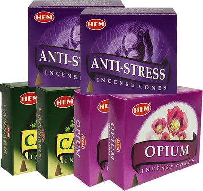 Opium Cannabis Anti Incense Cones & Holder Bundle Variety Pack from Hem Trumiri Insense Insence