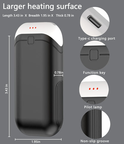 Hand Warmers Rechargeable [Double-Sided Heating] [Equipped with Heat-conducting Silicone][Shockproof] Suitable Skiing for Golf Hunting Hiking Outdoor Camping