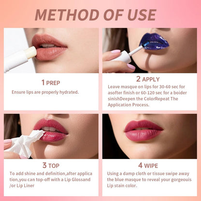 Lip Stain - Wipe-Off & Peel Off Lip Color | Waterproof, Long Lasting, Transfer-Resistant, Smudge-Proof Lip Tint | Easy Wipe Finish, High Pigment | All-Day Vibrant Kiss-Proof Lip Stain,Soft Rosy Brown