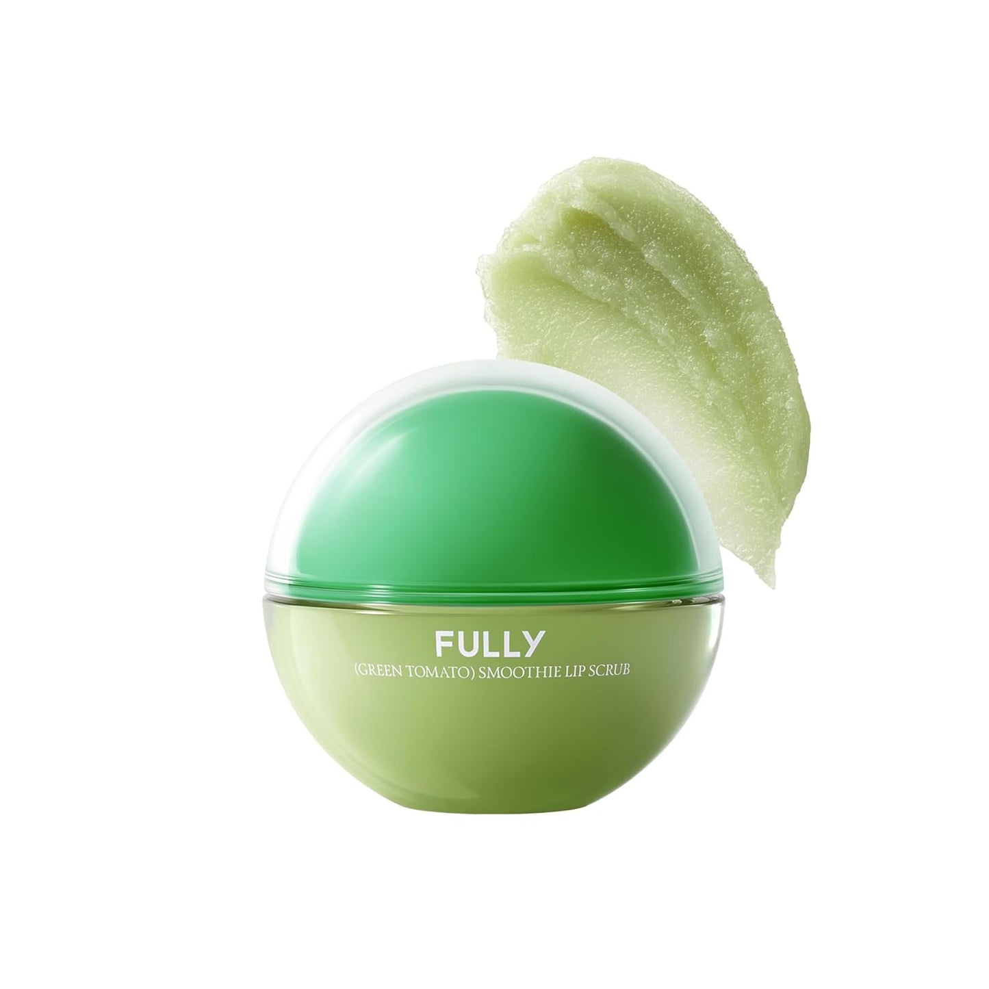 FULLY Green Tomato Smoothie Sugar Lip Scrub, Gentle Lip Exfoliator with Organic Sugar & Tomato Seed Oil for Smooth, Hydrated Lips, Vegan Daily Lip Polish for Dry, Flaky Lips, Korean Skincare, 0.42 oz