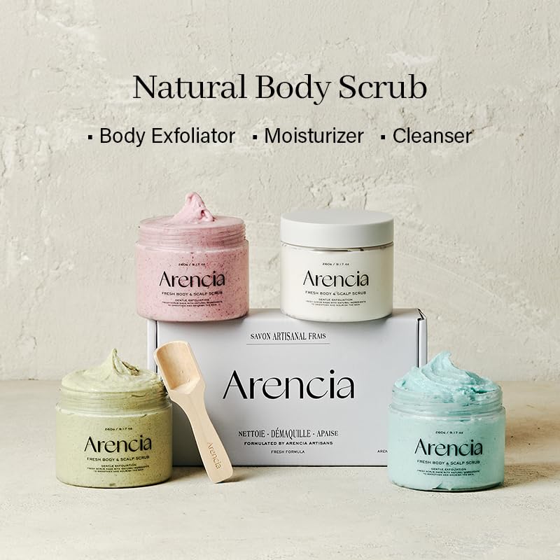 Fresh Cloud Sea Salt Body & Scalp Scrub (Green) - Exfoliant, Bump Eraser For Silky Smooth Skin, Korean Skin Care