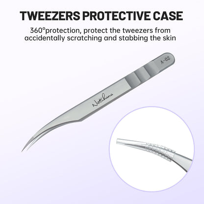 High Precision Lash Tweezers for Individual and Volume Eyelash Extensions Premium Stainless Steel Curved Fiber Tip Professional Isolation Tweezer