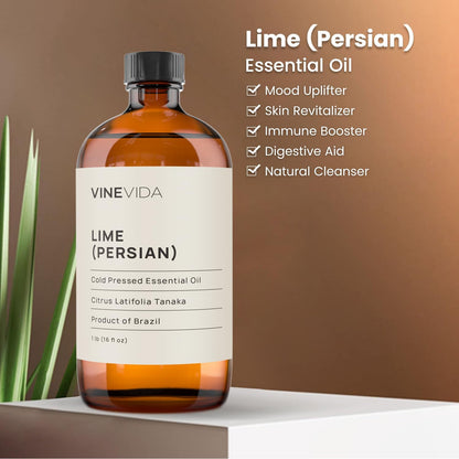 VINEVIDA Lime Essential Oil 16 oz - Pure, Undiluted Lime Oil for Candle Making, Soap Making, and DIY Projects