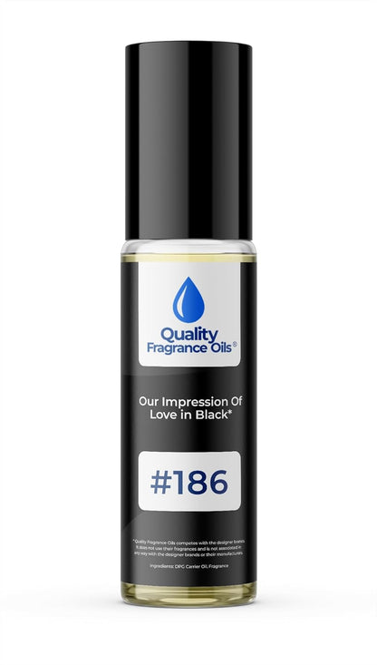 Quality Fragrance Oils' Love in Black Impression #186 | Long-Lasting Perfume Oil, Alcohol-Free, Strong Scent, 10ml Roll-On | Affordable Alternative to Designer Fragrances
