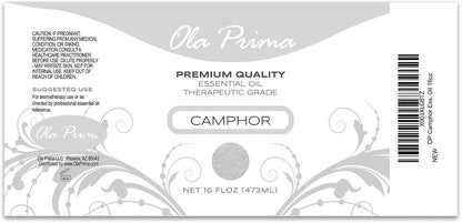 Ola Prima Camphor Essential Oil for Aromatherapy, Diffuser, Freshener (16 oz Bulk)