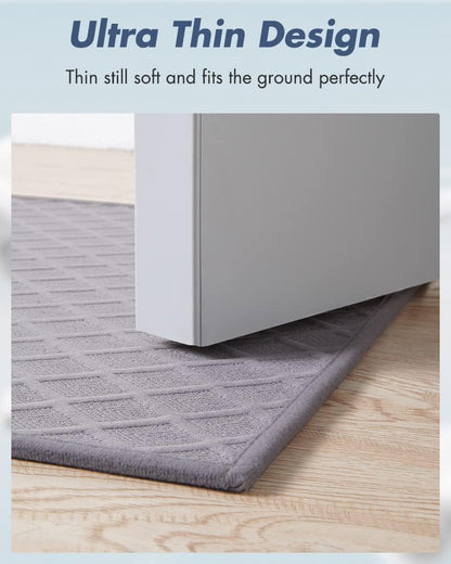AMOAMI Ultra Thin Bathroom Rugs, Rubber Backed Bath Mats for Bathroom Non Slip, Absorbent Bathroom Mat for Floor, Shower, Sink (17"x28", Grey)
