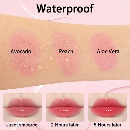 evpct 3Pcs Aloe Vera Avocado Peach Tinted Lip Balms Tint Stain Lipstick for Women PH Color Changing Lipstick Balm Stain Gift Set Queen Girls Korean Mood Long Lasting Color Change Light Pink Lipstick