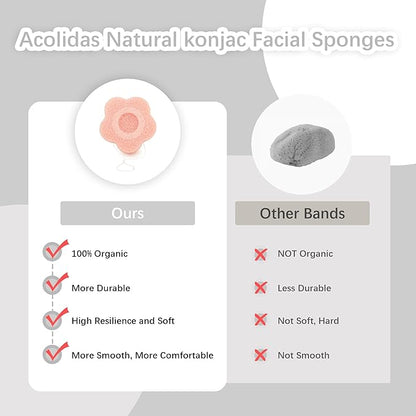 Konjac facial sponges set for
