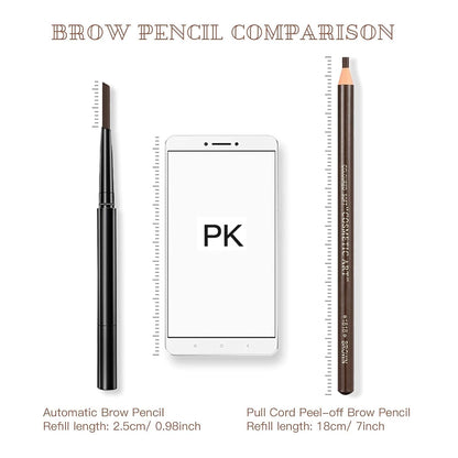 Waterproof Eye-Brow Pen-cil Set, Pull Cord Peel-off Eyebrow Pencil Microblading Pen Supplies Kit, White Eye-Liner Pencil and Eyebrows Tool Tattoo Makeup For Marking (5+1 Dark Brown)