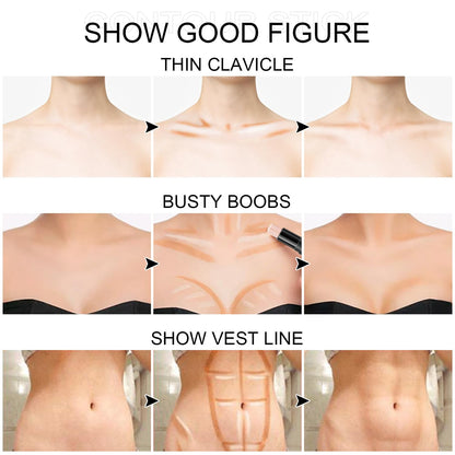 6 Colors Cream Contour Stick Makeup, Primer Face Highlighter Contouring for Beginners, Highlight and Contour Kit, Cream Concealer Makeup Blush Stick, Primer Face Corrector (SET B)