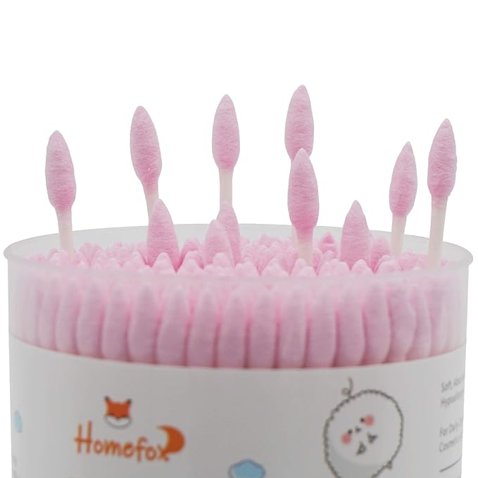 Pink cotton swabs precision pointed