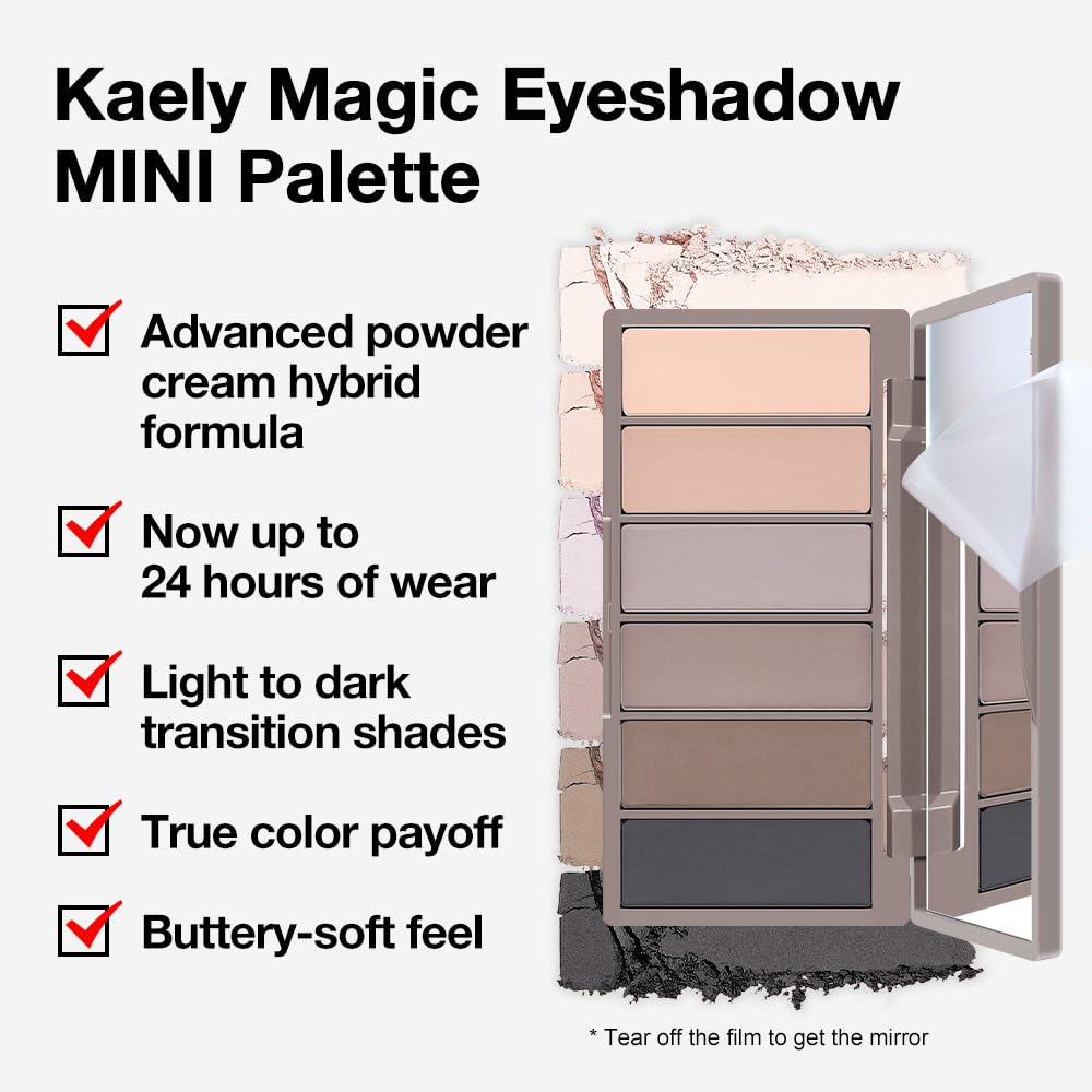 6 Colors Mini Dark Nude Brown Eye Shadow Palette Makeup for Older Women, Neutral Matte Shimmer Eyeshadow Palette Highly Pigmented Waterproof, paleta de sombras de ojos, Vegan & Cruelty-free, 06