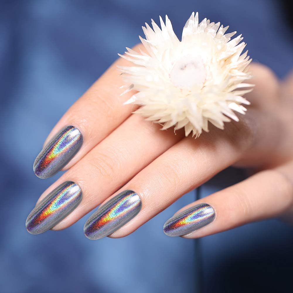 Artdone 16 Jars Chrome Nail Powder Nail Art Fimo Striping Tape Lines Decoration Metallic Mirror Effect Holographic Aurora Chameleon Pigment Powder 1g/Jar Pearl for Resin Craft & Nail Art