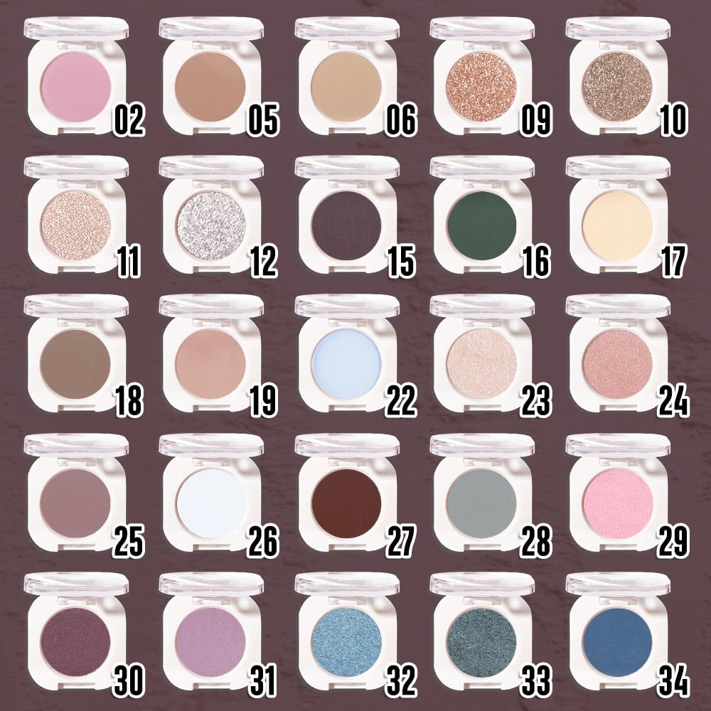 Coffee Matte Eyeshadow Palette for Women, Single Monochrome Eye Shadow Makeup, Shiny Pressed Powder, Blendable Natural sombras para ojos, Holographic,Vegan,Travel -27