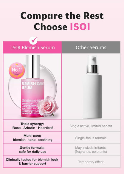 ISOI Blemish Care Up Serum for Face, Vegan Hydrating Serum for Smooth & Glass Skin Effect, Skin Barrier & Moisture Balance for Women, Arbutin, Korean Skin Care (0.85 fl. oz, 25ml)