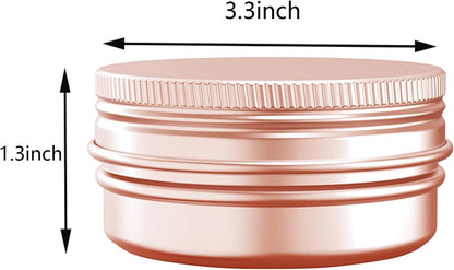 4 Ounce Aluminum Tin Jar with Screw Cap 120mL Tin Cans Refillable Containers for Cosmetic, Lip Balm, Cream, Lotion, Balms, Spices, Salve, Rose Gold 20 Pcs