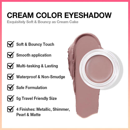 Kaely Single Cream Eyeshadow Pot, Putty Matte Eye Shadow for Older Women High Pigmented Waterproof, Natural Eyeshadow Palette Makeup Brightener, sombras en crema para ojos, Blendable, 23