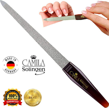 CS19 Sapphire Metal Nail File for Natural Nails Fingernail and Toenail Care, 8" Double Sided Coarse and Fine for Manicure and Pedicure