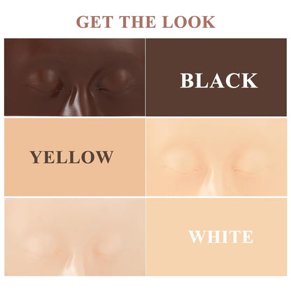 Makeup Practice Face, Makeup Practice Face Set 3D Realistic Makeup Practice Face Board for Makeup Artist Makeup Beginner Self-taught or Professional Enthusiasts (yellow+white+black)