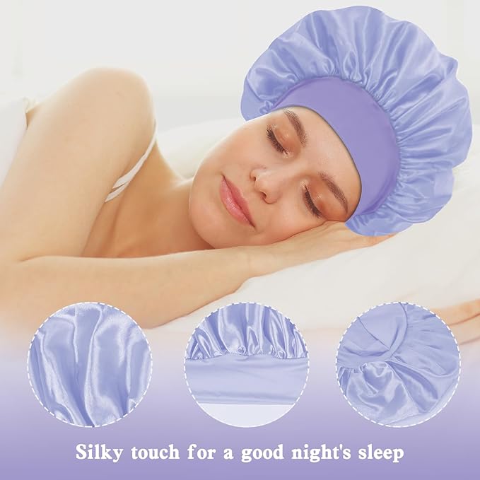 3pcs satin bonnet silky bonnet