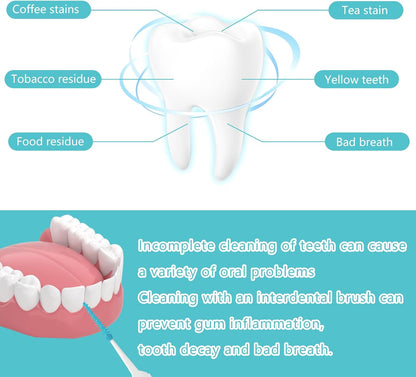 250 Pieces Dental Floss Picks, Silicone Interdental Brushes with Case Dental Brushes Dental Picks Green Tooth Floss Picks for Teeth Cleaning(Green)