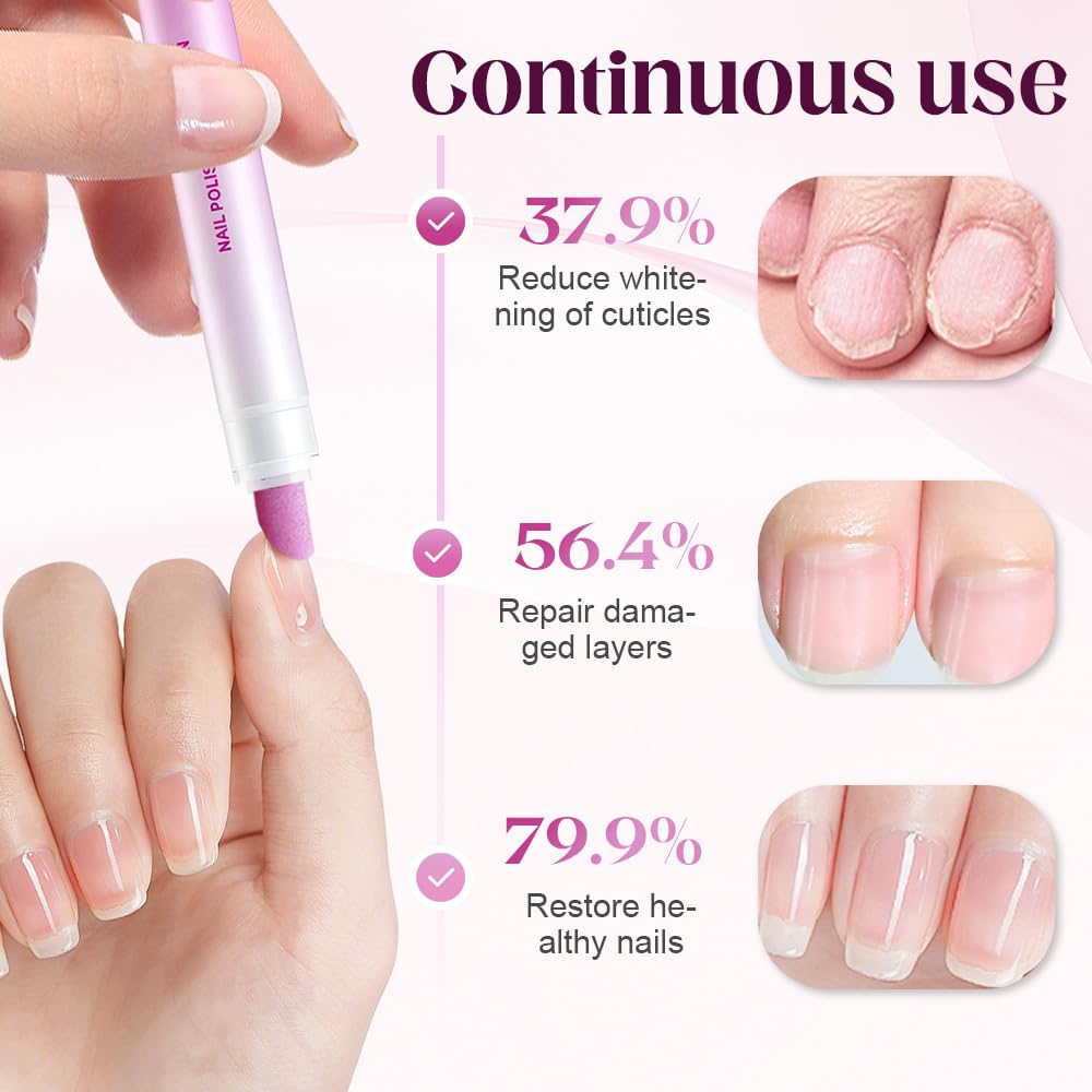 Upgrade 3-in-1 Nail Care Pen, 2025 Cuticle Pusher with Ceramic Tip for Hangnails, Dry & Damaged Nails, Nail Cuticle Remover Pens, for Moisturize Strengthen Nails (1 PC)