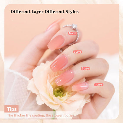 16.5ml Jelly Nude Pink Nail Polish Large Volume Quick Dry Nail Polish, Long Lasting Shine, Fingernail Toenail Nail Art DIY Home Travel Nail Art Gift