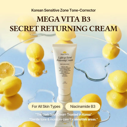 brightening cream - Korean brightening care Niacinamide bikini area, Intimate Areas, Underarm, Inner Thigh - Mega Vita B3 Light up Secret Returning Cream 100ml / 3.38 fl.oz