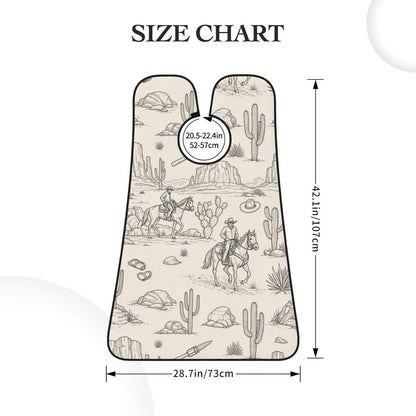 Non-Stick Beard Bib for Shaving, Western Desert Cowboy Riding Horses Shave Bib, Waterproof Hair Catcher with Suction Cups, Grooming Apron Men Husband