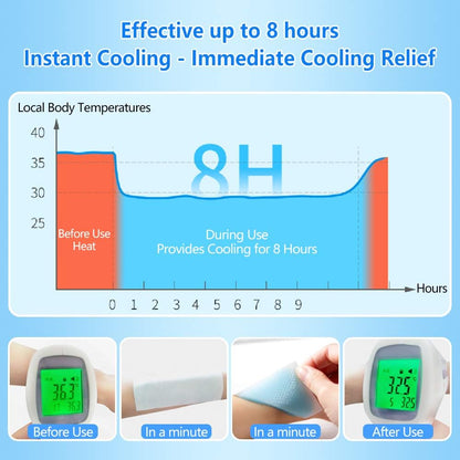 16 Sheets Baby Cool Pads for Kids Fever Discomfort & Pain Relief, Cooling Relief Fever Reducer, Soothe Headache Pain, Pack of 16