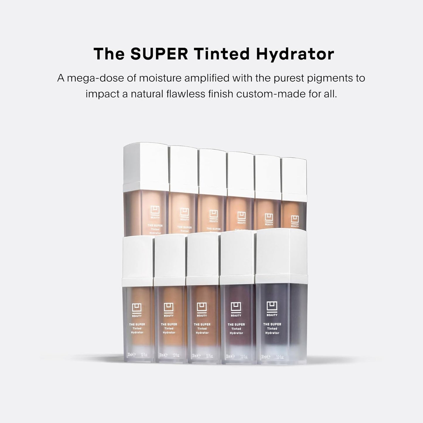 U Beauty The Super Tinted Hydrator Hyaluronic Acid Moisturizing Cream - Mega-Dose Skin Hydrator for Supple, Smooth, and Softer-Looking Skin For Up To 48 Hours - Shade 1-1.0 oz