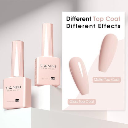 CANNI Pink Gel Nail Polish – Light Nude Oyster Pink, High Gloss Soak-Off UV/LED Gel for French Manicure, DIY Home & Salon Use, 0.32 fl oz
