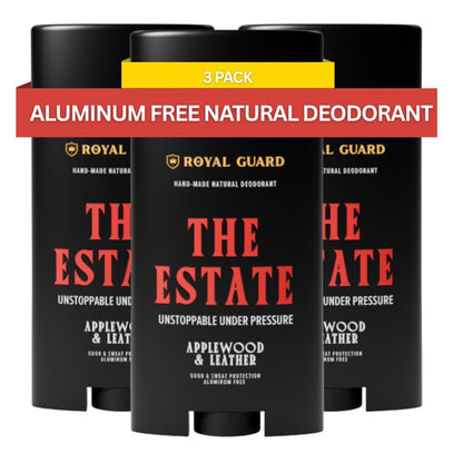 Royal Guard Natural Deodorant for Men - The Estate - Aluminum Free, Organic, Vegan, Chemical-Free, Non-Toxic, Hypoallergenic - Applewood & Leather Scent (3)