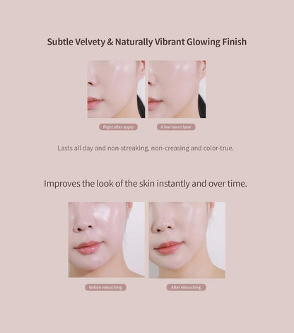 Heart Percent Dote on Mood Layer Cushion SPF 50+/PA+++ with Refill, Satin Glow Silky Flawless Finish Full Coverage Advanced Skincare Foundation (#21Y)