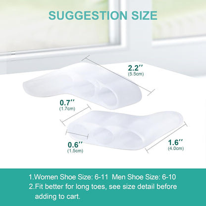 Welnove Gel Pinky Toe Separators - 8 Pack Pinky Toe Spacers, Bunion Cushions Pads for Women＆Men, Silicone Little Toe Protectors for Preventing Rubbing & Relieve Pressure(Clear)