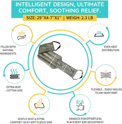 Microwavable Heating Pads For Neck Pain Relief, Back Pain, Shoulder Pain Relief - Microwave Heating Pad For Cramps And Muscle Relief, Hands- Free Heat Pack For Tense Muscle - 1 Pack - Lavender Scented