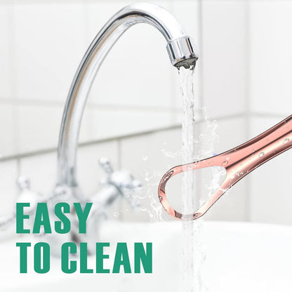 RONAVO Tongue Scraper for Kids & Adults, Right Size for Tiny Mouth,Freshen Bad Breath (Travel Cases Included), Healthy Oral Care, Stainless Steel Tongue Cleaners, 2 Pack