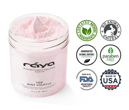Raya Mint Soufflé Facial Cleanser 16 oz (102) | pH Balanced Face Wash for Oily and Combination Skin| Helps Clear Clogged Pores and Smooth Complexion