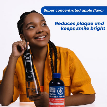 Concentrated Water flosser Rinse & mouthwash Gum Care| Add to Water Flosser & Oral irrigator | Apple Mint| Pack of 1 = 16.9 fl.oz | Alcohol Fluoride Free, Made in USA | WATER DENT
