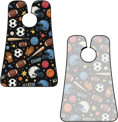 Beard Bib with 3 Suction Cups, Non-Stick Waterproof Hair Catcher Apron, Men's Shaving Essential for Grooming, Cool Ice Hockey Ball Soccer Basketball Baseball Football American Sport Shave Bib