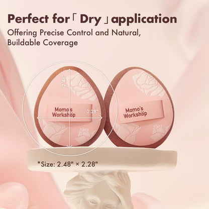 Multi-Use Mini Makeup Sponge Set,Oil-Control & Makeup Setting, Cut-Edge Design for Cream & Powder Products, for Oily Skin,Pink-Brown, 3PCS Mini Beauty Concealer Sponges & Storage Case