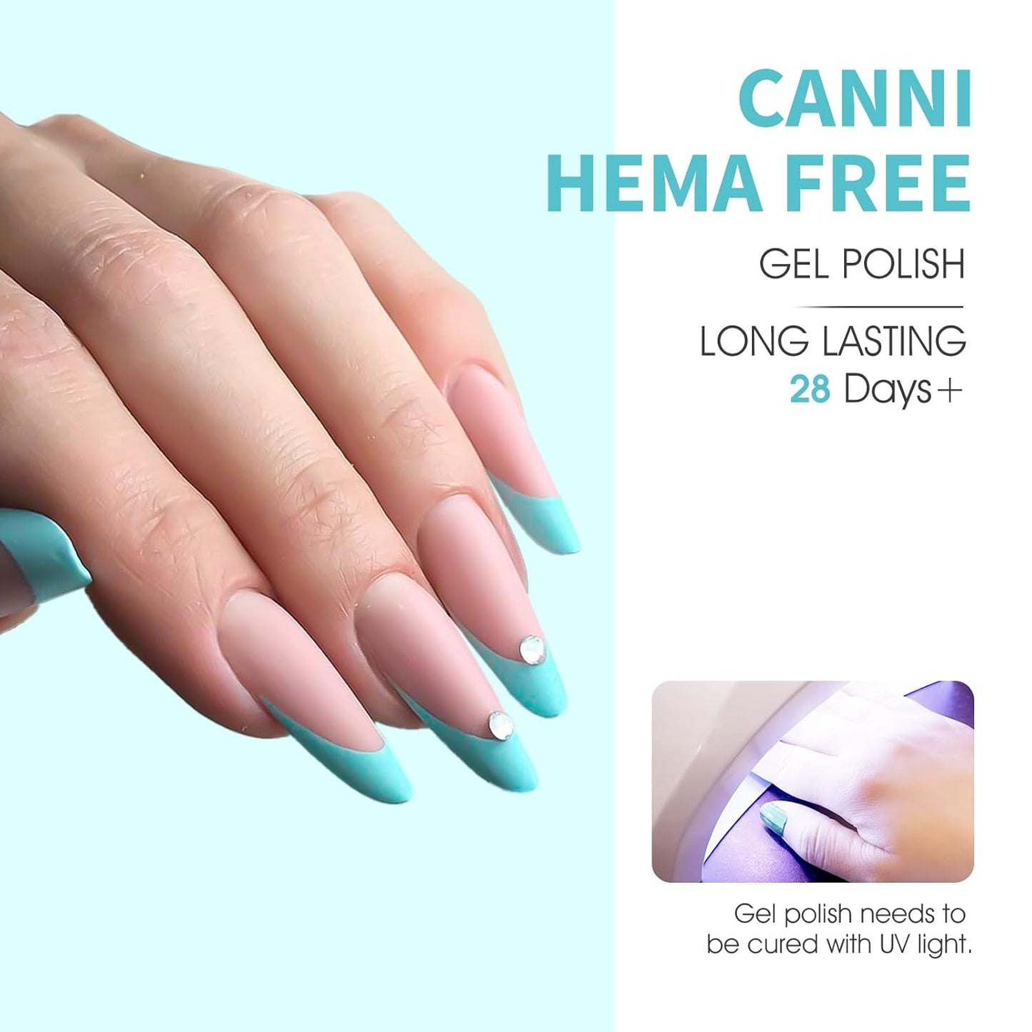 CANNI 9ml Hema-Free Gel Nail Polish Set- 6Pcs White Blue Orange Yellow Colors Gel Polish Kit, Soak Off LED Nail Gel Manicure Kit DIY at Home Salon Gifts for Women Girls